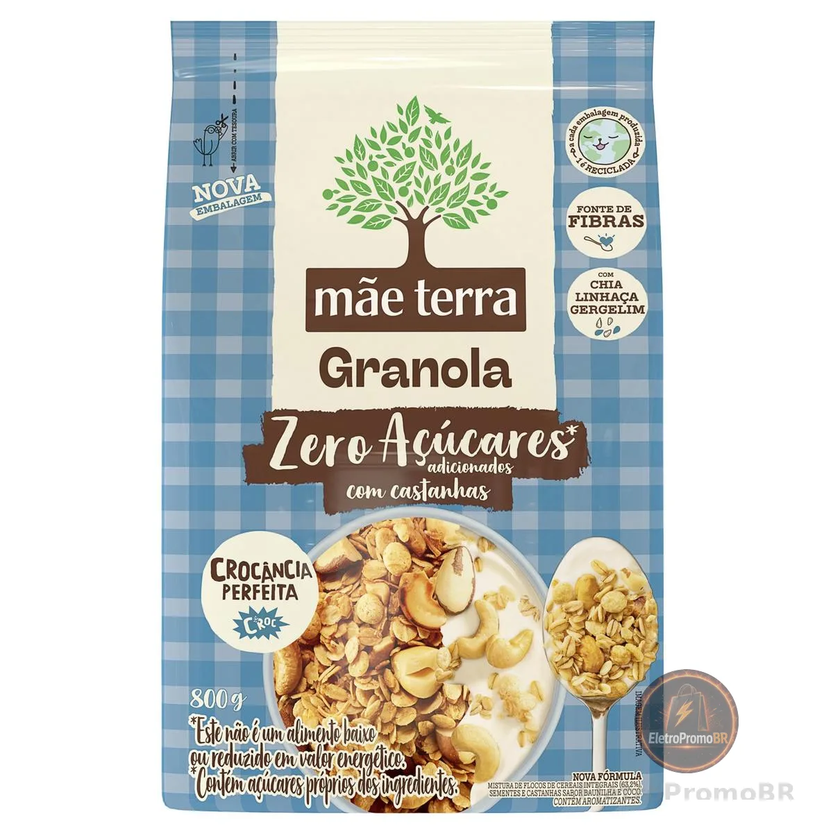 Mãe Terra Granola Tradicional Zero Açúcares 800 g