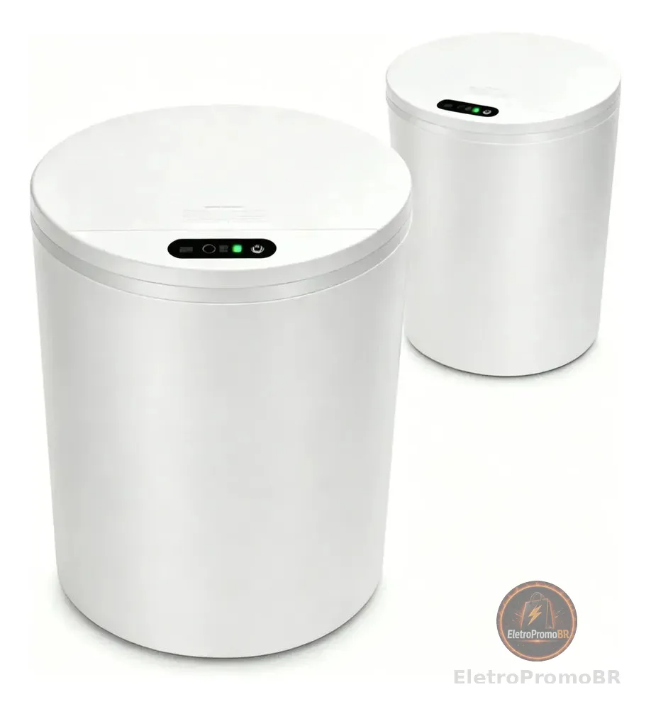 Lixeira Inteligente com Sensor 16L Cor Branco Durável e Moderna para Residencial e Comercial