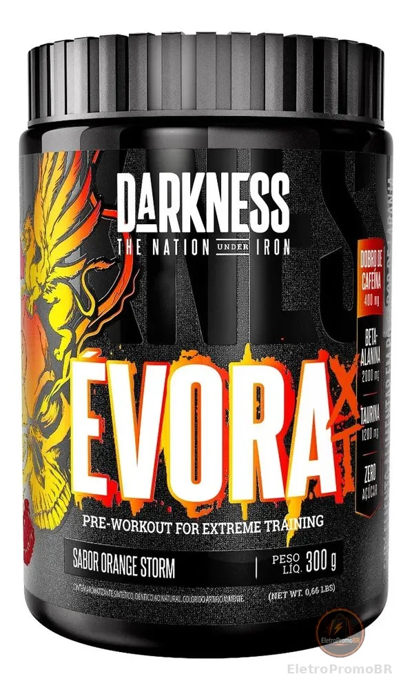 Suplemento Évora Xt Pré Treino Orange Storm 300g Darkness Orange Storm