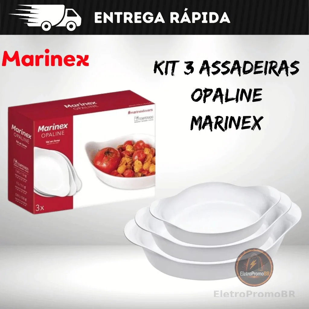 KIT 3 ASSADEIRAS OPALINE MARINEX - NADIR