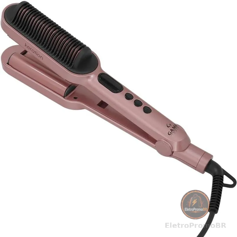 Prancha Modeladora Onduladora Gama Waver & Brush LINHA Chapinha Ondulador de Cabelo Keration Rose