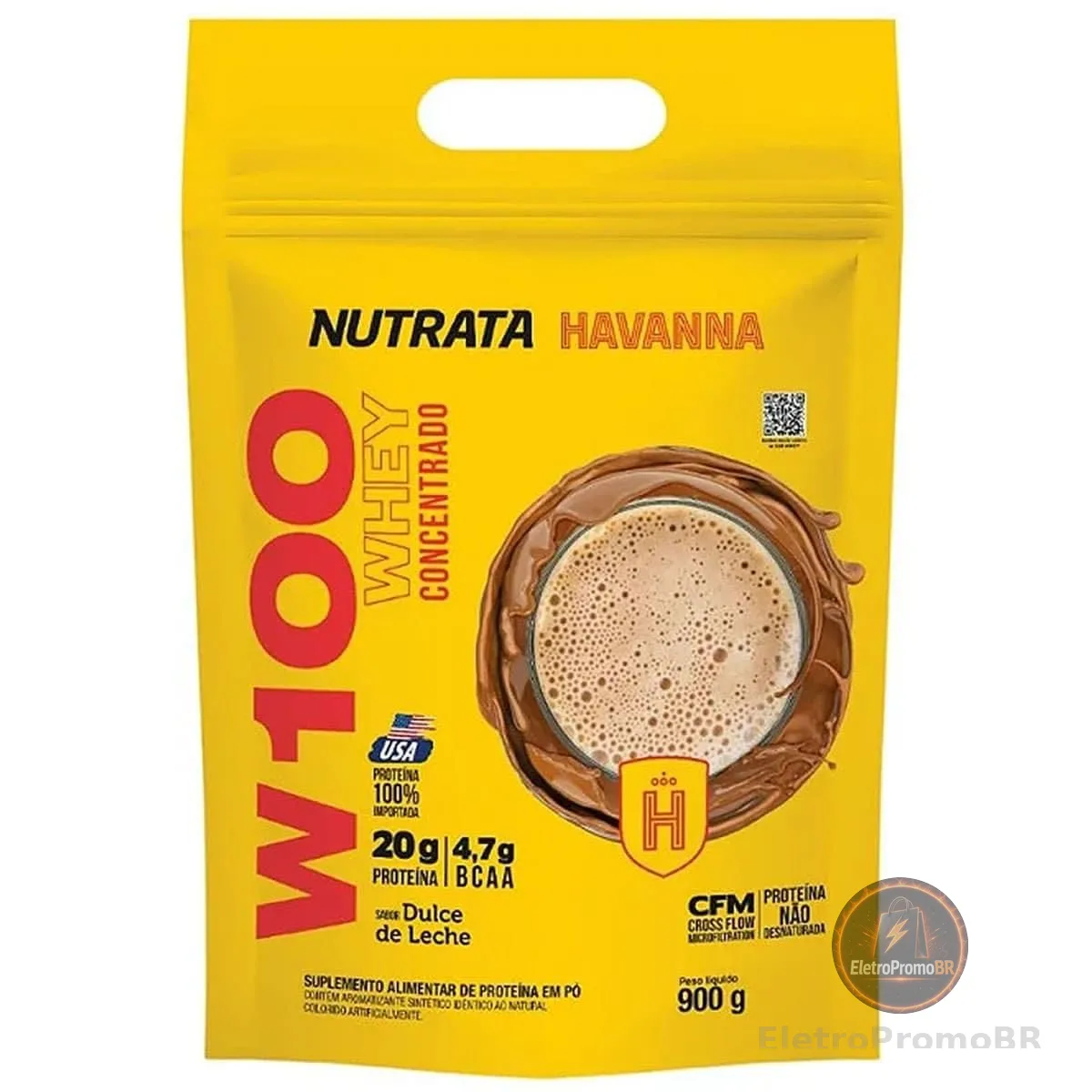 W100 Doce De Leite Havanna Refil - 900G Nutrata (o pacote pode variar).