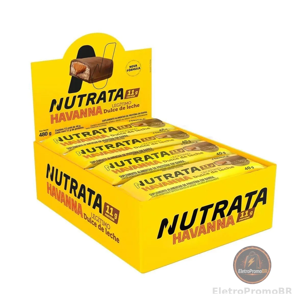 Whey Grego Bar Caixa 12unid - Nutrata Barra de Proteina Sabor:Havanna (Doce de Leite Havanna)