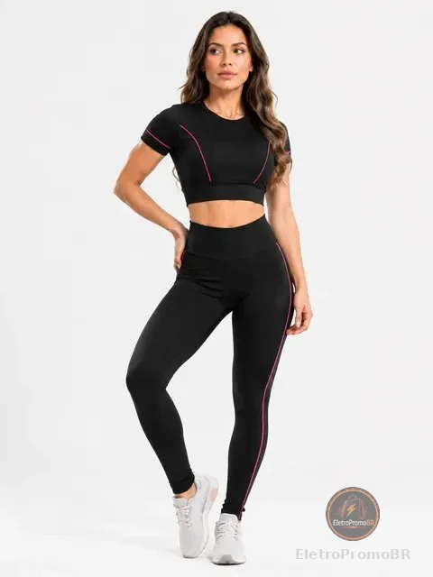 Conjunto Fitness Legging E Cropped Feminino Roupa Ginástica
