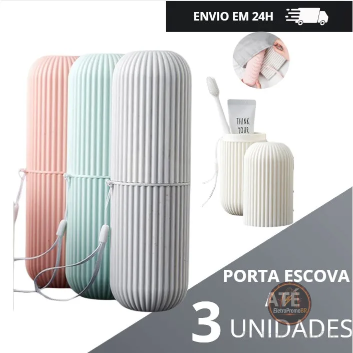 Estojo Porta Escovas De Dente E Creme Dental Portátil Viagem Bolsa Escola