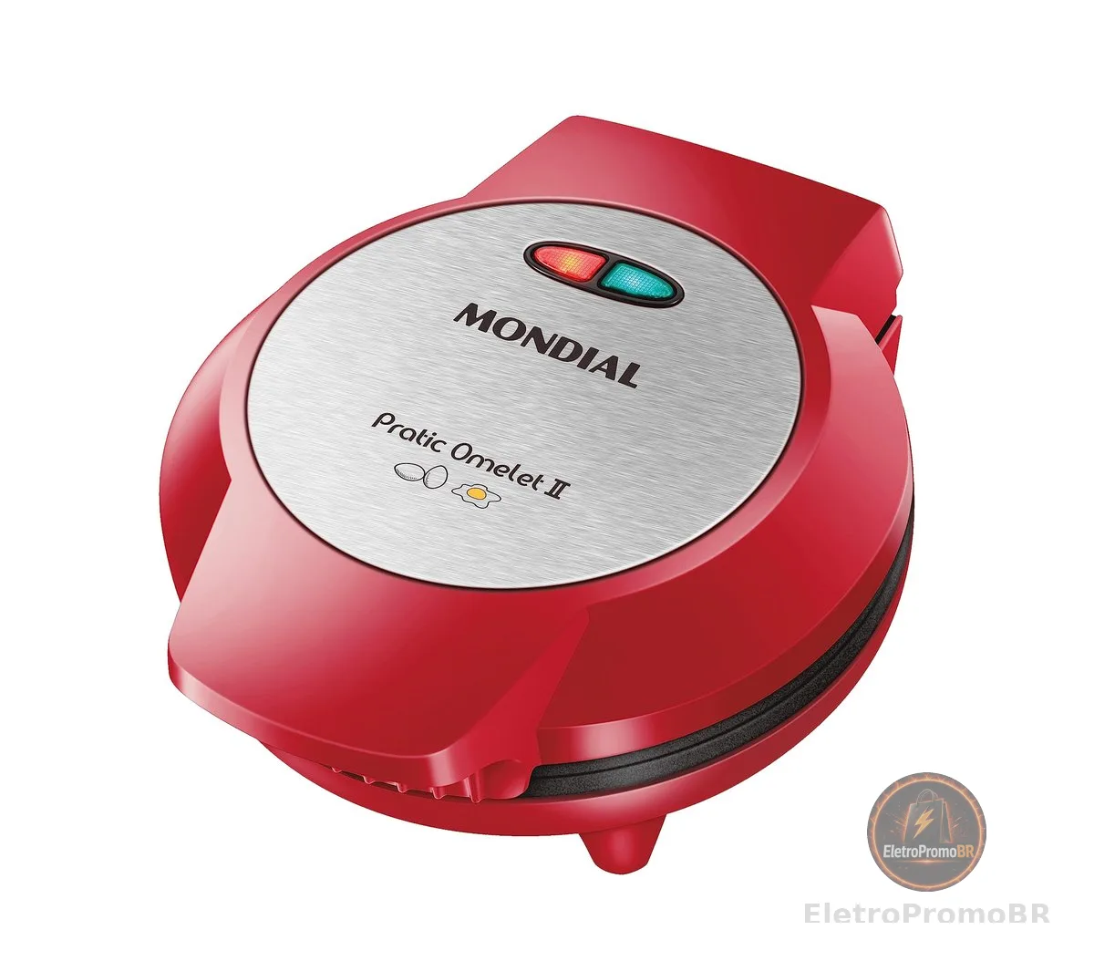 MONDIAL Omeleteira Pratic Omelet II, Vermelho/Inox, 800W, 110V - OM-04-RI