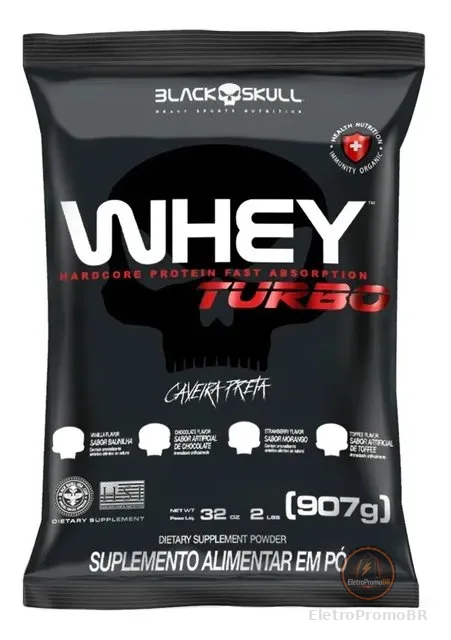 Suplemento En Pó Black Skull Caveira Preta- Proteínas De Whey Sabor Baunilha X 907g