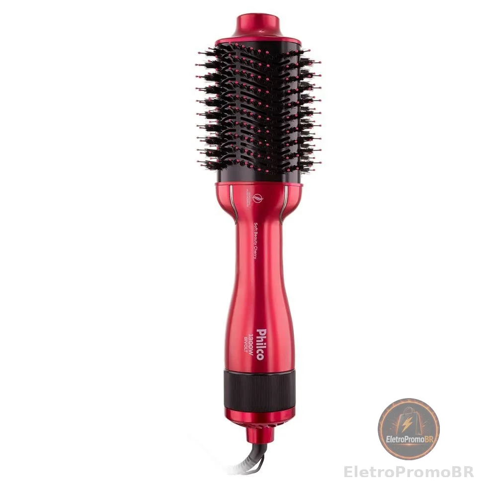 Philco Escova Secadora PEC13 4 em 1 Soft Beauty Cherry Bivolt Plástico ou liga de metal Rosa
