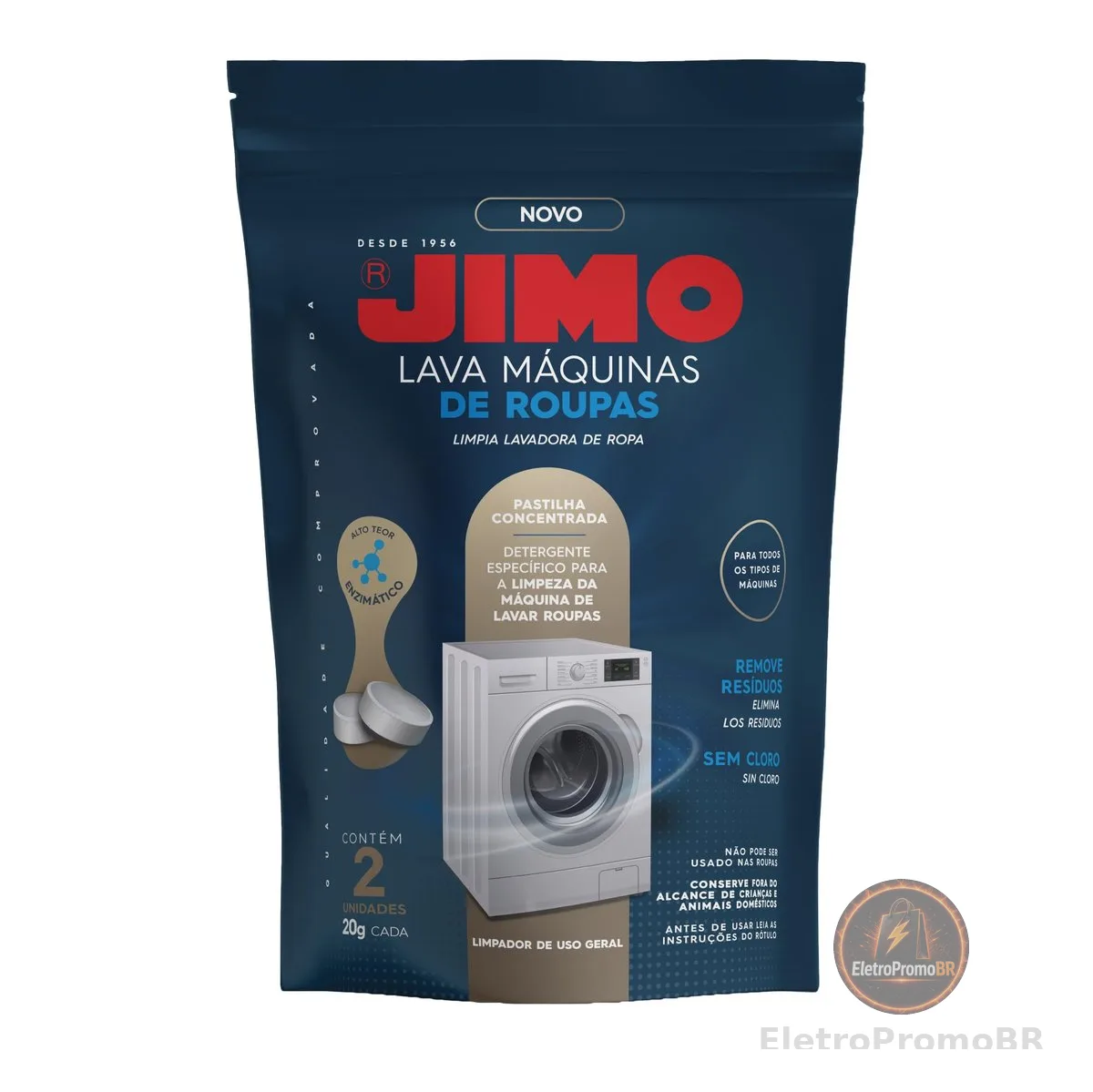 JIMO Lava Máquinas de Roupas Lavagem Interna Remove Resíduos Concentrado 2 pastilhas