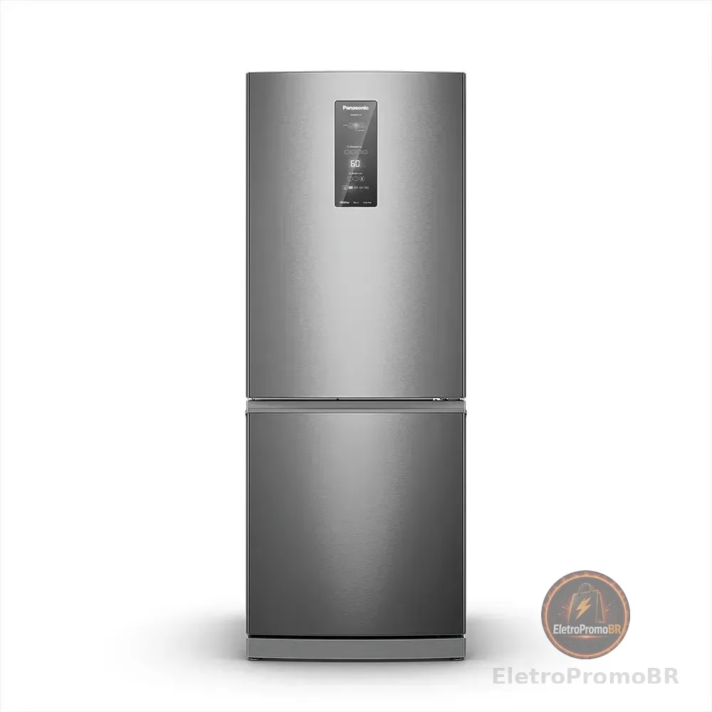 Geladeira Panasonic Bb64pv2xc Frost Free Inverter 475l Aço Escovado Bivolt 127/220v
