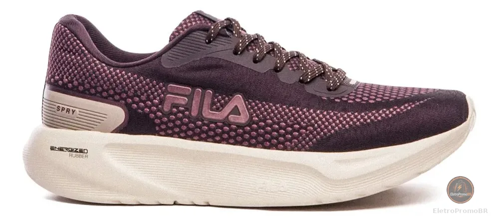 Tênis Fila Spry Feminino Original Academia Confortável Marrom Dark/vinho/castanho Claro 39 Br