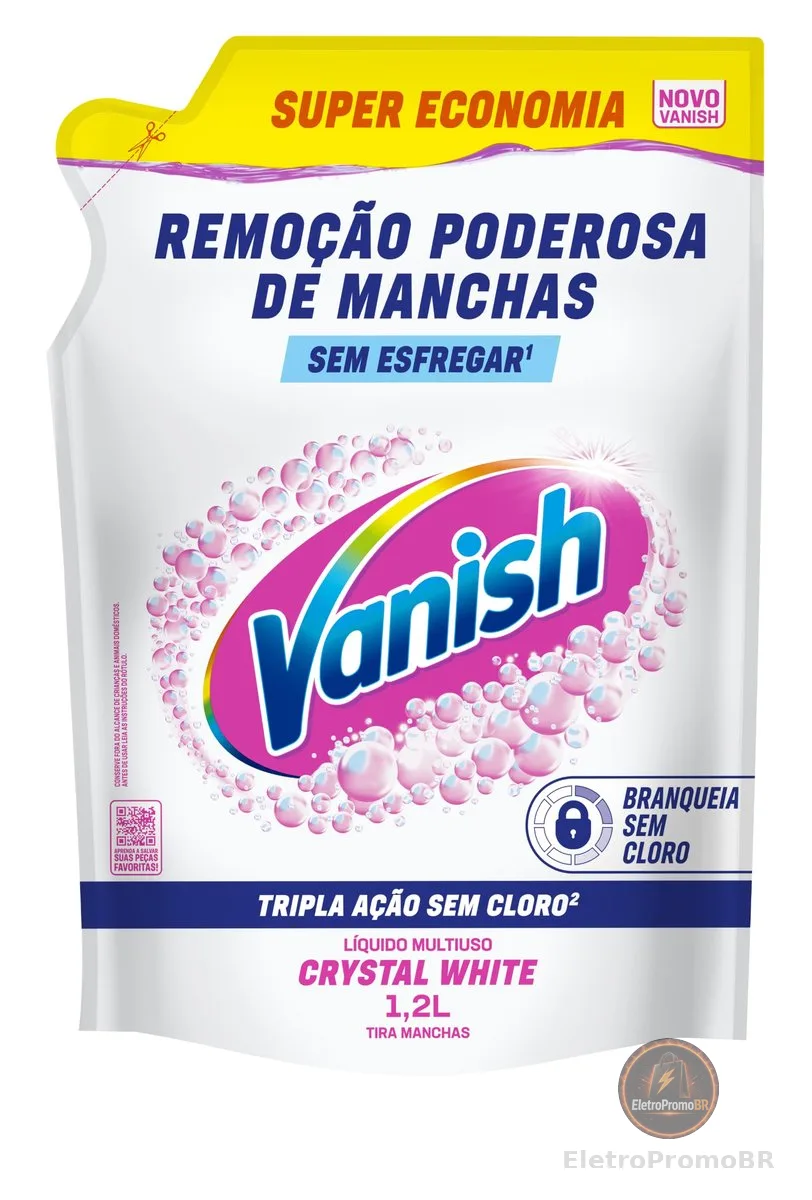 Vanish Tira Manchas Líquido Crystal White para Roupas Brancas 1,2L