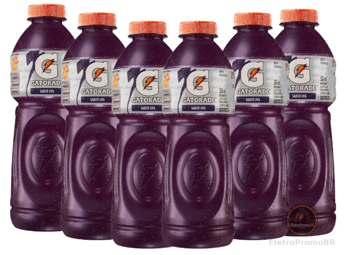 Isotônico Gatorade, Uva, Garrafa 500ml, Pack com 6 unidades