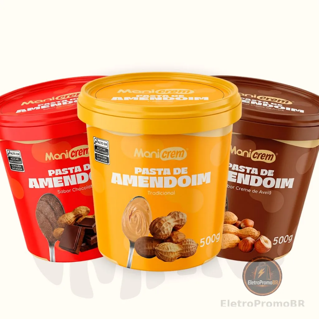 Creme Pasta De Amendoim Deliciosos Sabores Manicrem 500g