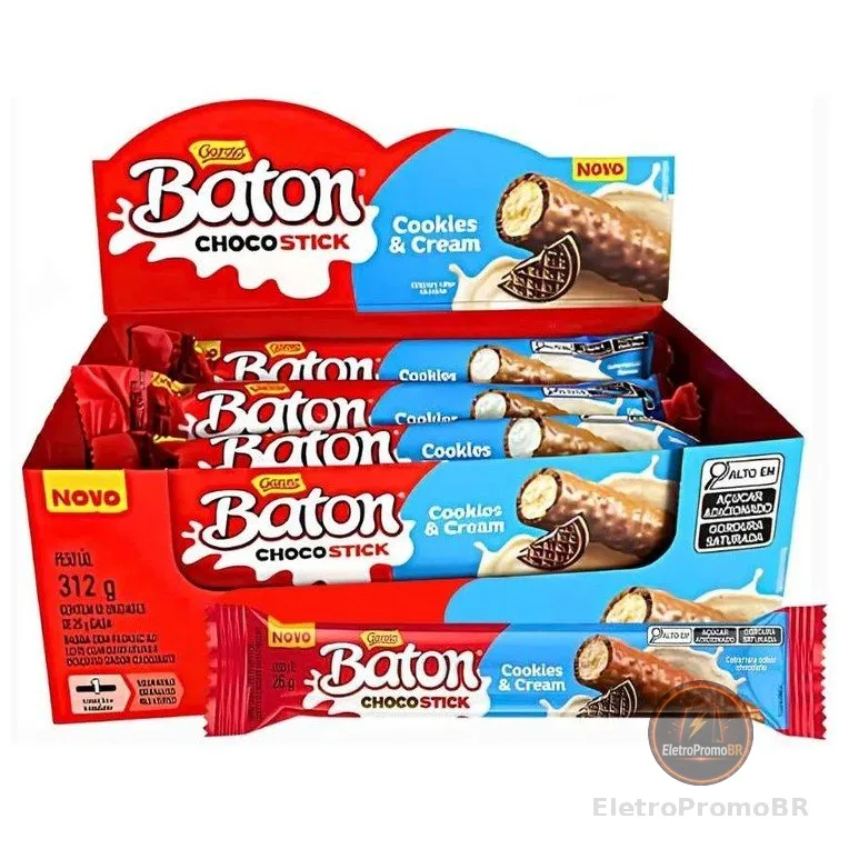 Chocolate Baton Choco Stick Cookies & Cream Nestlé Com 12 Unidades De 26g