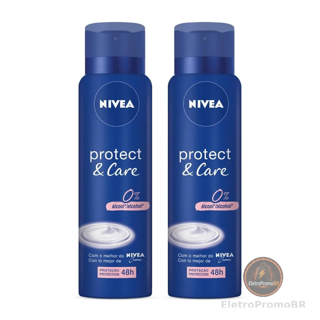 Pack Desodorante Antitranspirante Aerossol 48h Nivea Protect & Care 2 Unidades 150ml