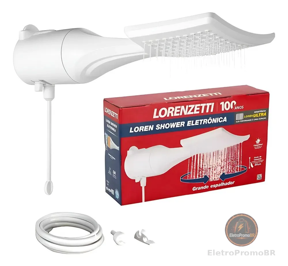 Chuveiro Loren Shower eletronico Ultra Branco 7500W 220V lorenzetti