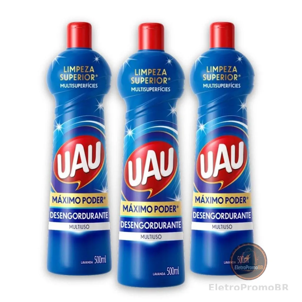 Kit 3un Multiuso 500ml UAU Desengordurante Lavanda