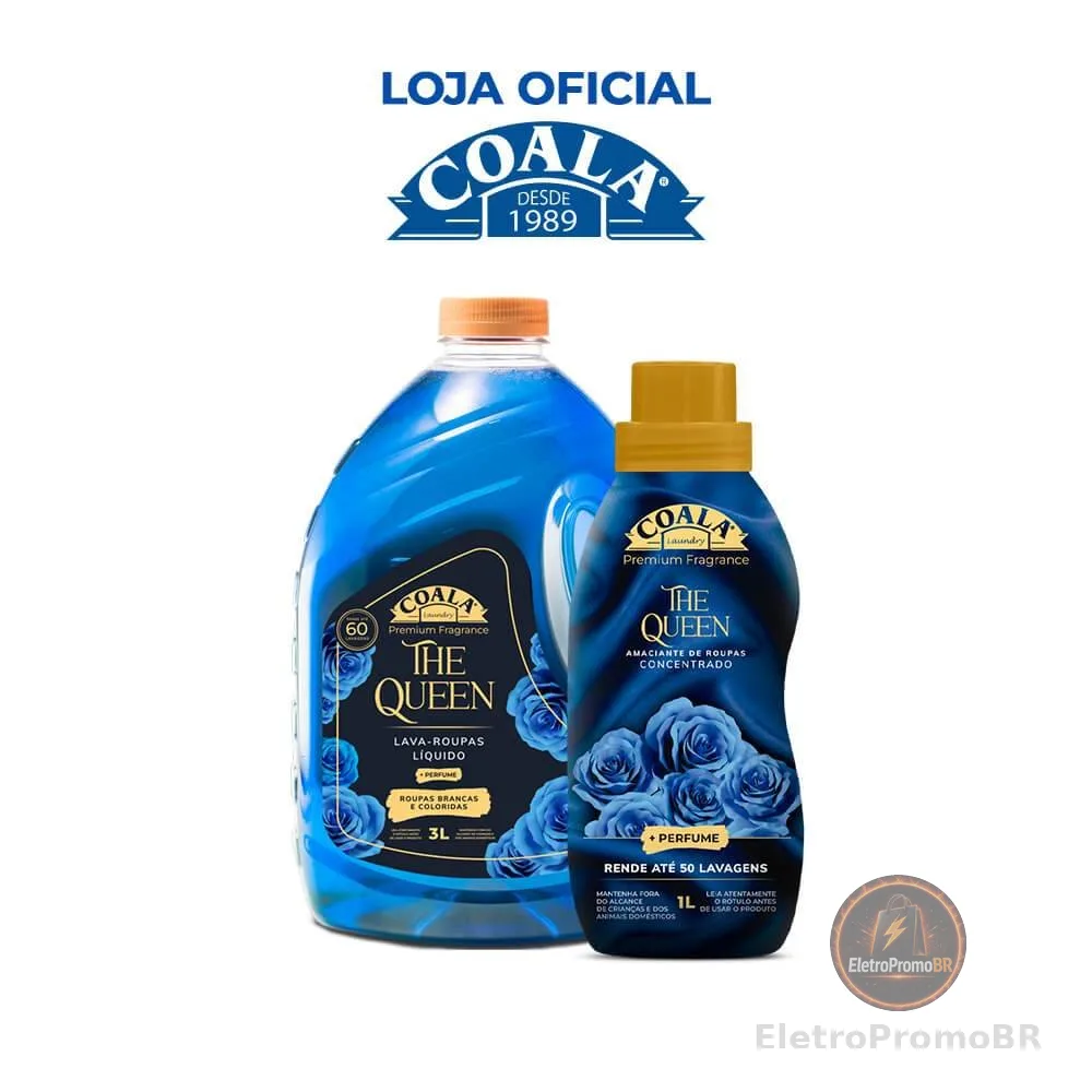Kit Coala Laundry The Queen - 1 lava Roupas 3L + 1 Amaciante 1L