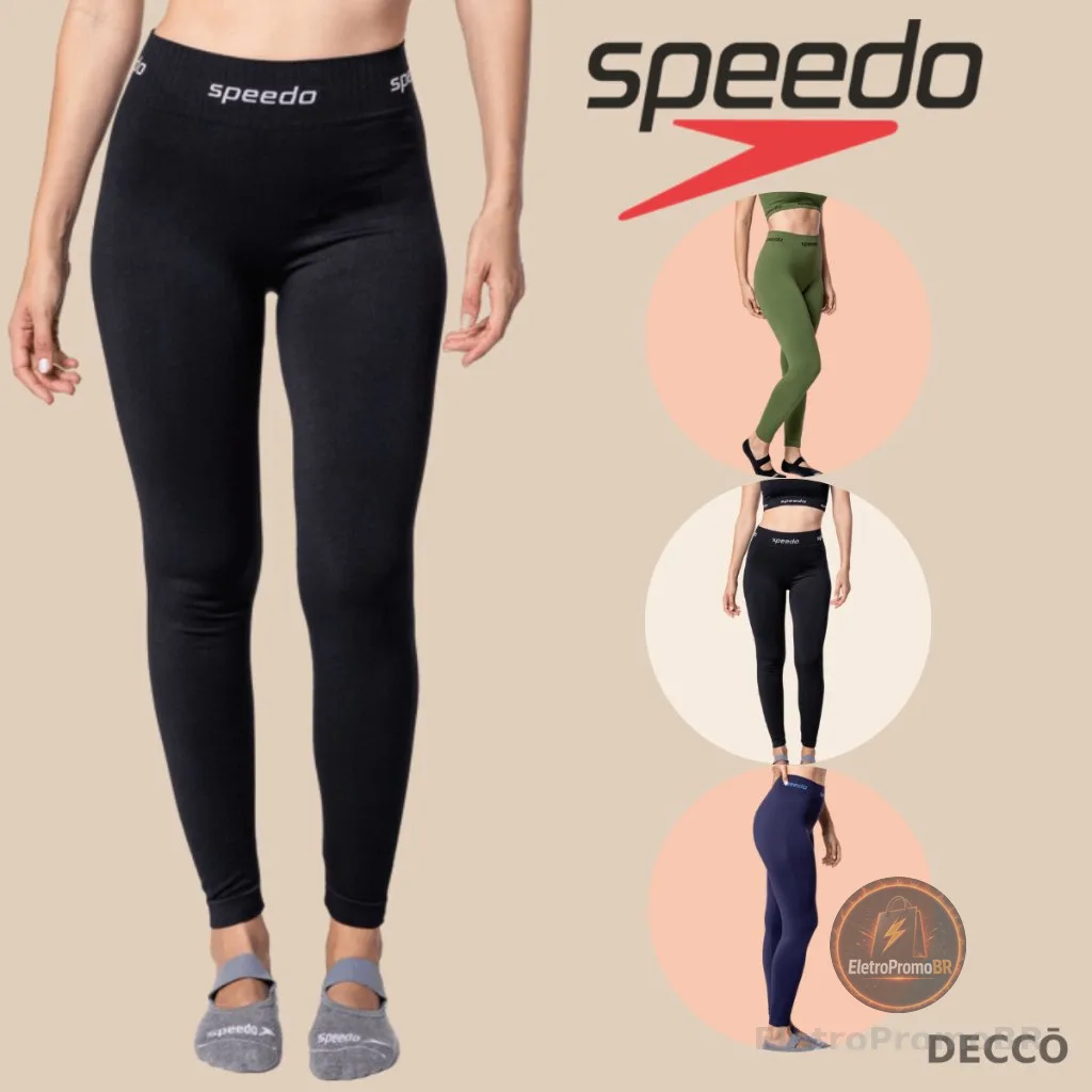 Calca Legging Speedo Feminina Cos Duplo Sustentacao Conforto Treino Corrida Yoga Uso Diario