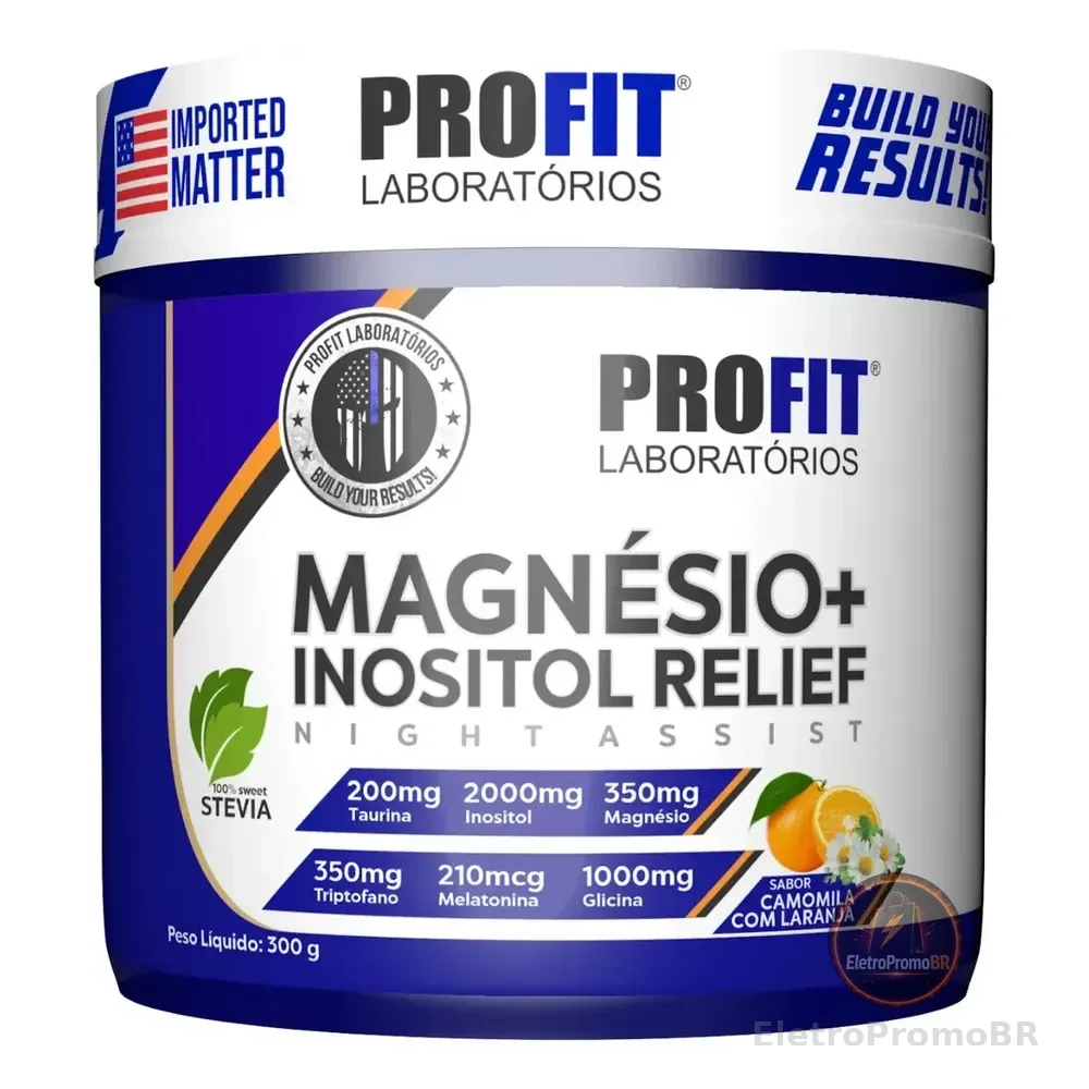 Magnésio + Inositol Relief Pote 300g - Profit Sabor Camomila Com Laranja