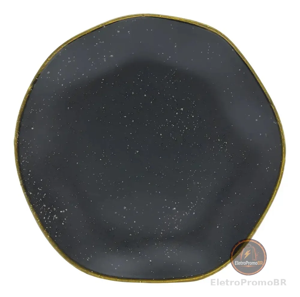 Conjunto com 6 Pratos Fundos 22,5cm Volcana RYO Preto Oxford