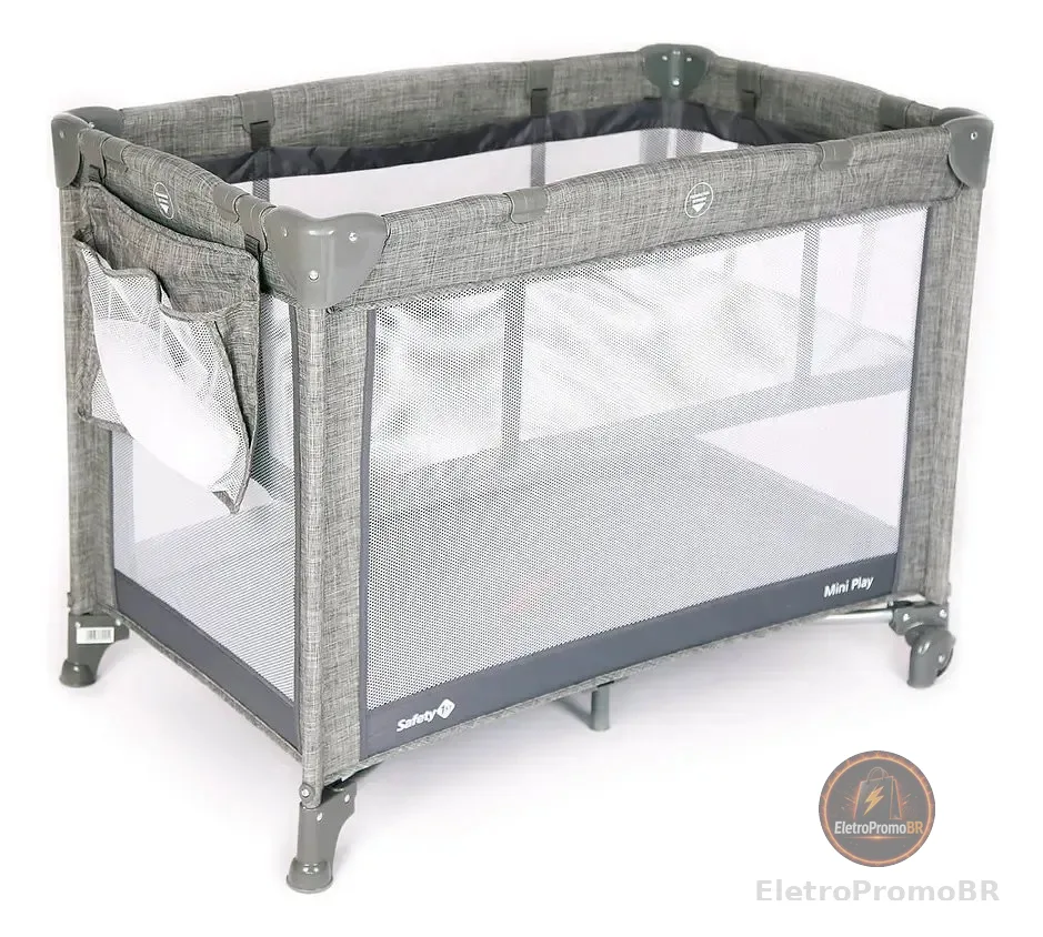 Safety 1st, Berço Mini Play, Grey Denim