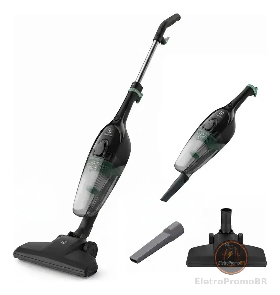 Aspirador de Pó Vertical Electrolux 1.100W cabo de 5m portátil de mão 2 em 1 potente com capacidade 1,2L filtro HEPA preto