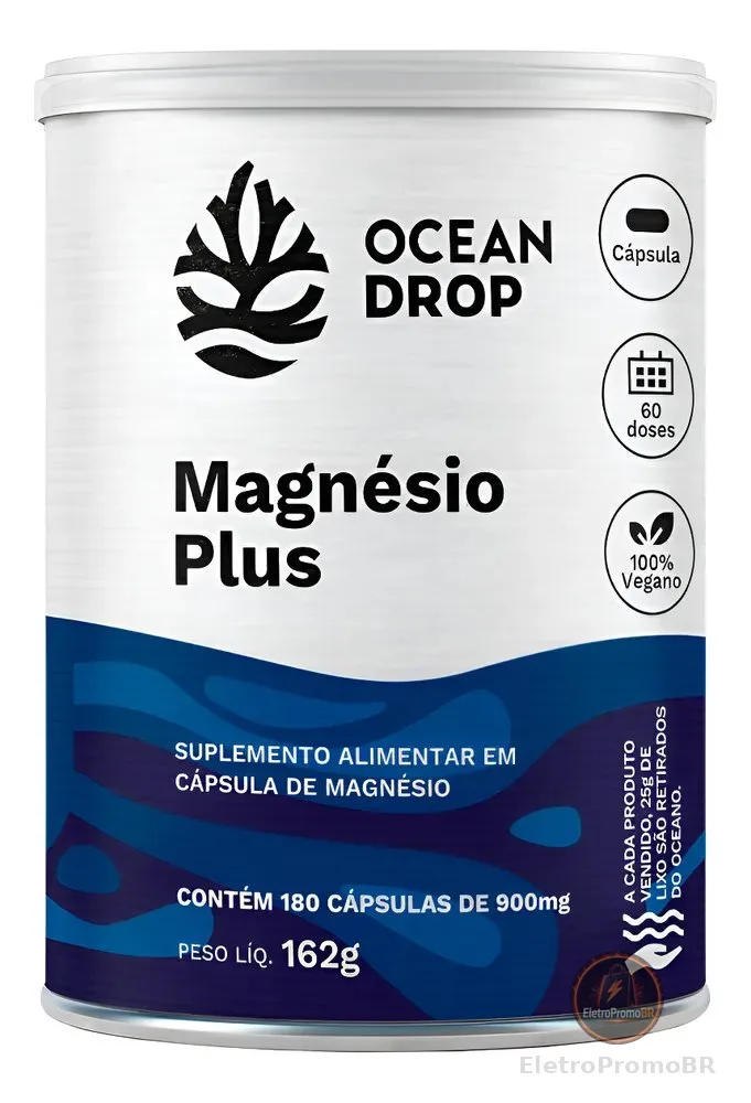 Magnésio Plus Bisglicinato Dimalato Taurato Ocean Drop 180un 180 Cápsulas 350mg