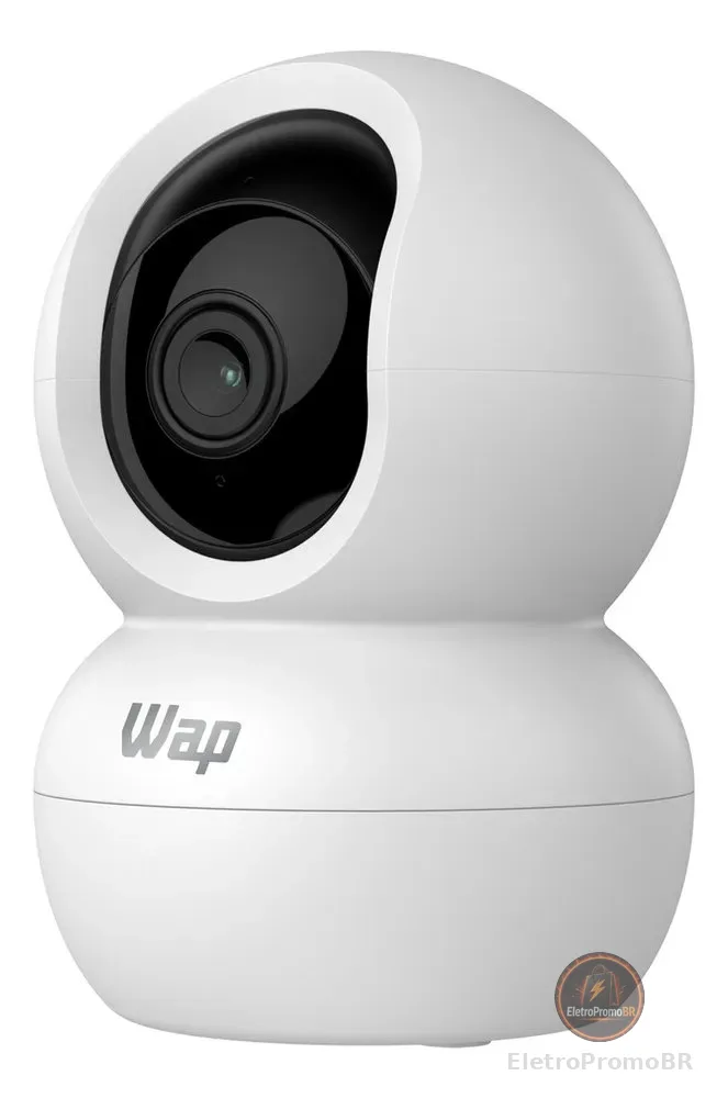 WAP Câmera de Segurança LENS 200, 360 Graus, Áudio Bidirecional com Cancelamento de Eco e Detector de Movimento, 5W 5V