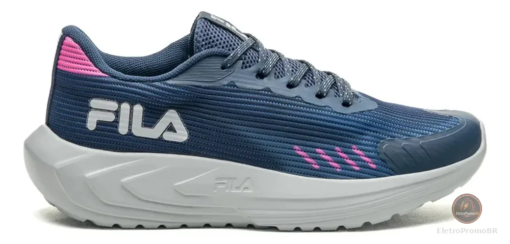 Tênis Fila Feminino Sprint Esportivo Confortável Academia Marinho/rosa Mesh Respirável 40