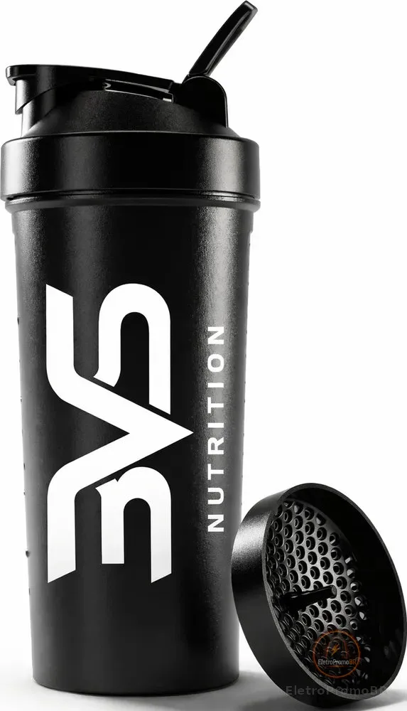 COQUETELEIRA / SHAKER Preta - Academia 600ml - 3VS Nutrition