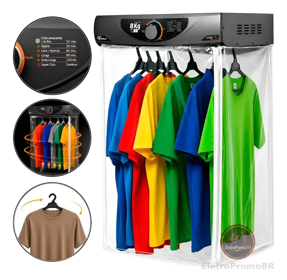 Secadora Fischer Super Ciclo 8 Kg Com Timer Contínuo Cinza 220v