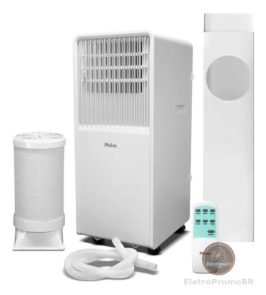 Ar-Condicionado Portátil Philco 10000 BTUs Quente e Frio 4 em 1 com Controle Remoto e Timer PAC10QN