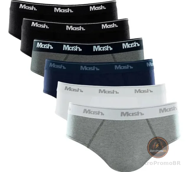 Kit 6 Cuecas Masculino Slip Mash De Algodão