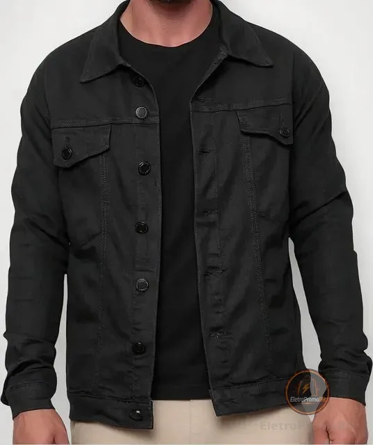 Jaqueta Masculina Sarja Jeans Slim Cores Clássicas Premium