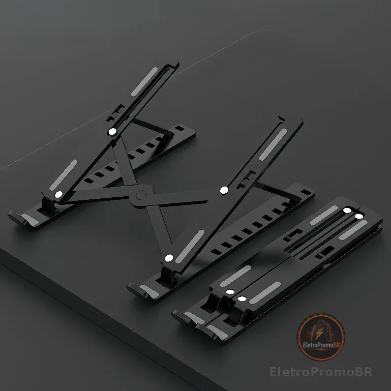 1/2/5 Unidades Suporte Apoio De Notebook Laptop Compacto Articulado Preto Suporte Base