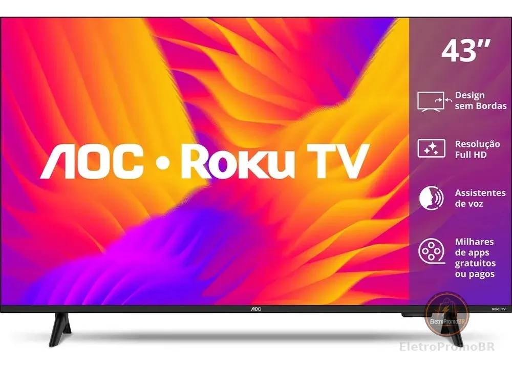 Smart Tv 43 Aoc Led Roku Full Hd Wi-fi 60hz Hdmi Usb 43s5155/78g