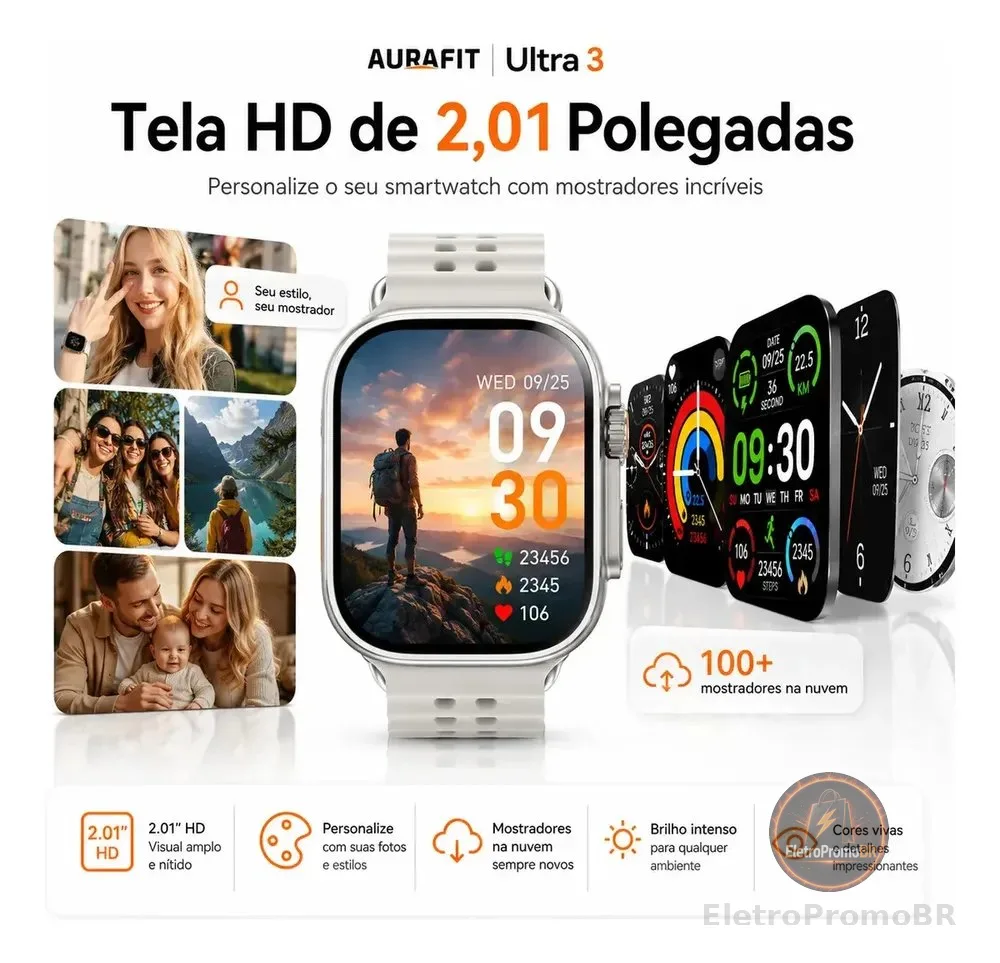 Aurafit A8pro Smartwatch Liga Caixa Prateado Pulseira Cinza Bisel Prateado Desenho da pulseira Mesh