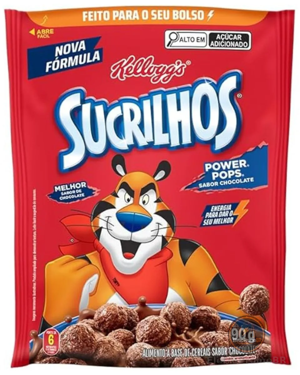 Cereal Sucrilhos PowerPops sabor Chocolate Kellogg's 90g