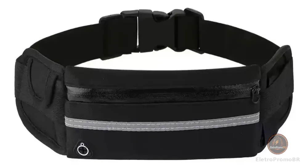 Pochete Corrida Porta Celular Fitness Impermeável Academia Preto Lisa