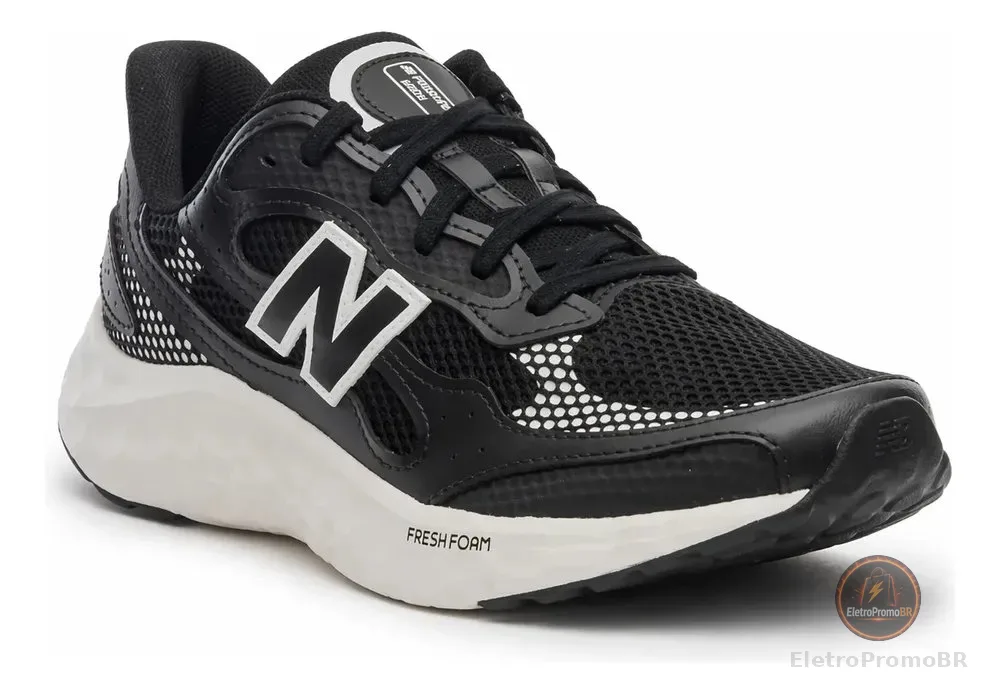 Tênis New Balance Masculino Arishi V4 Esportivo Running Preto/bege Claro Geométrico 42 Br