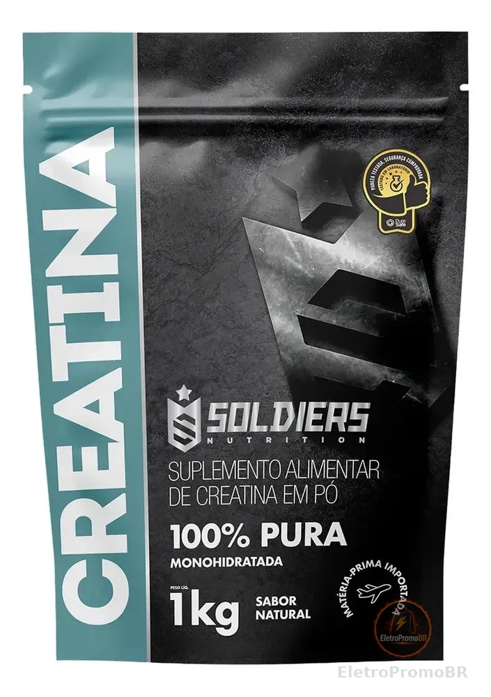 Creatina 1kg Suplemento Monohidratada em pó 100% Pura - Soldiers Nutrition