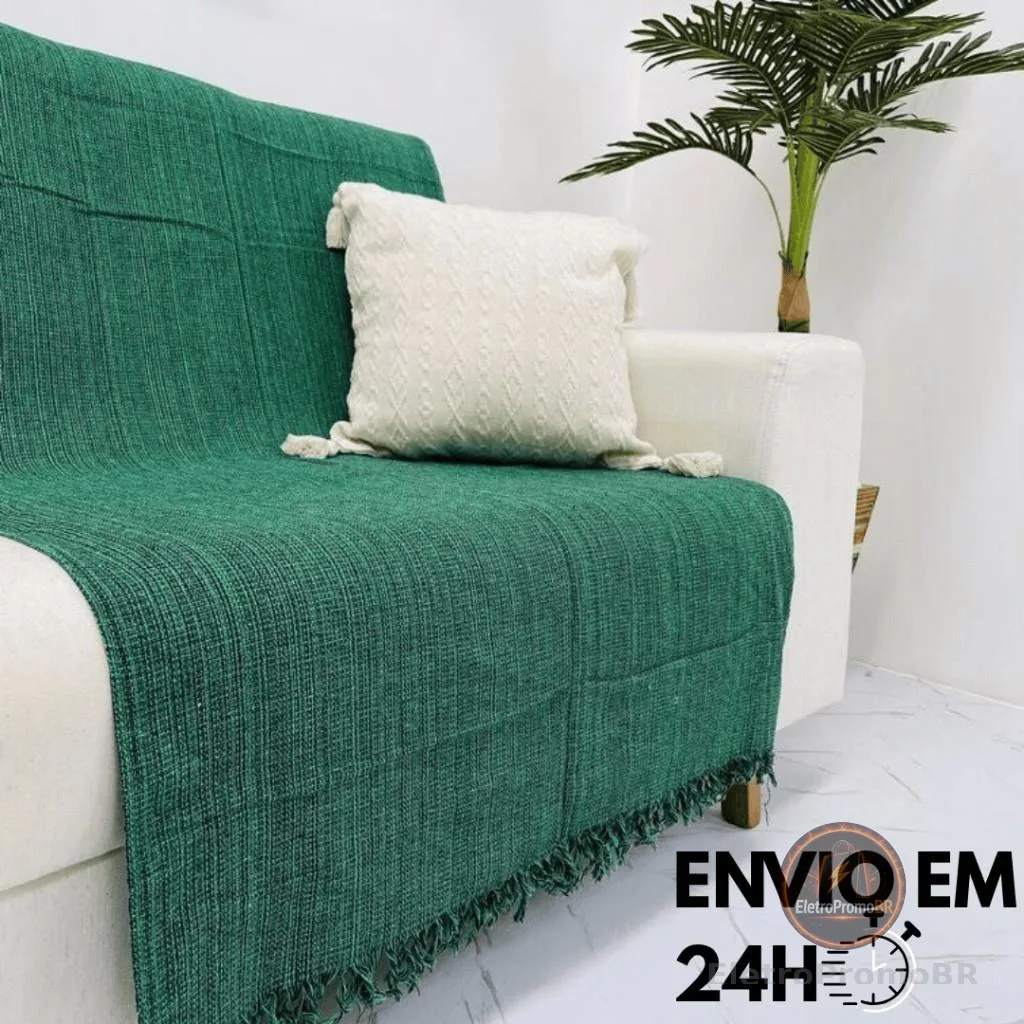 Manta Para Sofá ou Cama Luxo Gigante 210x120 Tipo Capa de Sofá Protetora 100% Algodão Decorativa