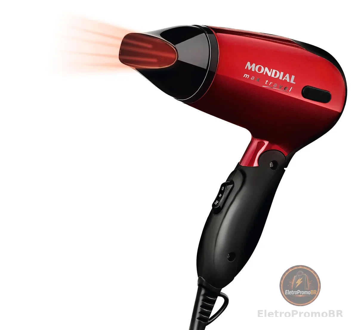 MONDIAL Secador, Max Travel, Bivolt, Preto/Vermelho, 1200W - SC-10