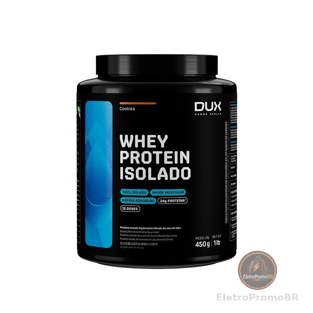 Whey Protein Isolado Cookies Pote 450g – Contribui para os Resultados e Auxilia a Recuperação Muscular – Dux Human Health