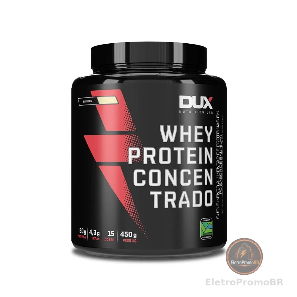 Whey Protein Concentrado Pote (450g), Baunilha, Dux Human Health