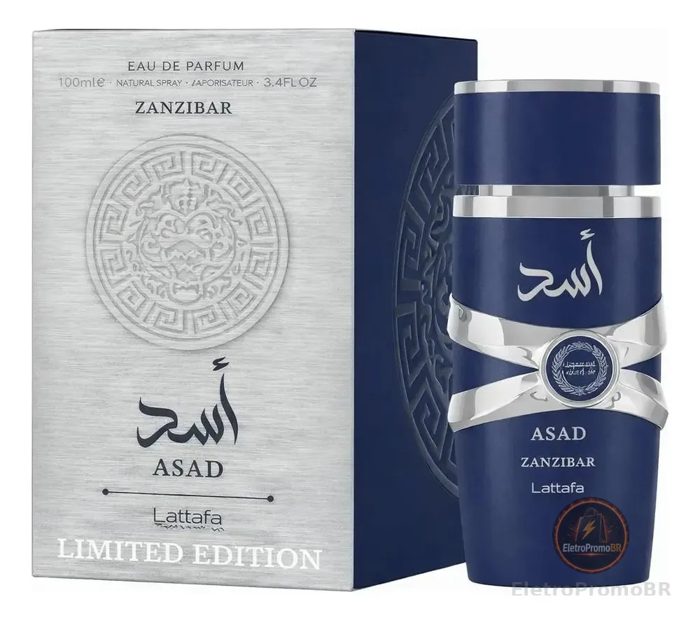 Perfume Lattafa Asad Zanzibar Limited 100ml árabe masculino genuino