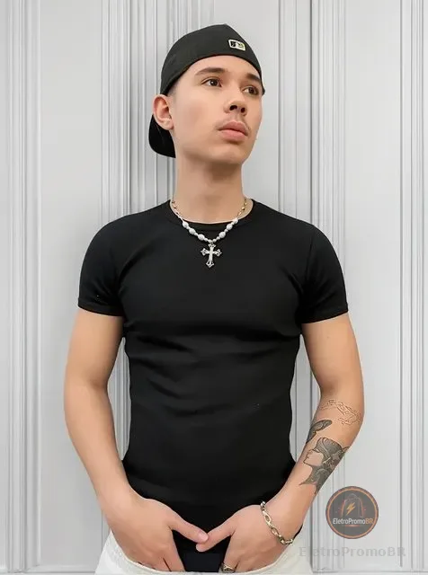 Camiseta Americana Canelada Ribana Algodão Justa Premium