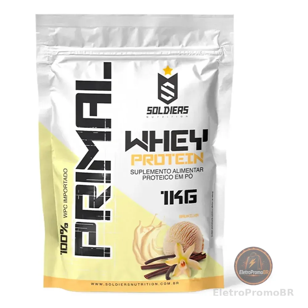 Whey Protein Primal 1kg Soldiers Nutrition Sabor Baunilha